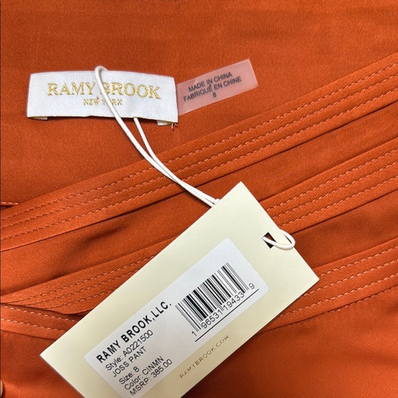 Ramy Brook Joss Wide-Leg Pants Burnt Orange NWT - Picture 3 of 5